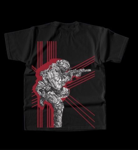 Red Lines by @Zahar_Berkyt_Ukrainen, Black, 2XS, Adult