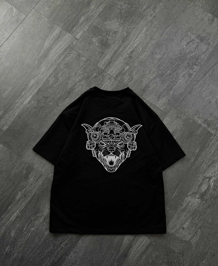 Hooligans Squad Cat NVG T-shirts, Black, XS